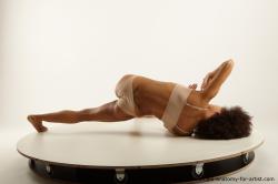 Underwear Gymnastic poses Woman Black Slim medium brown Academic